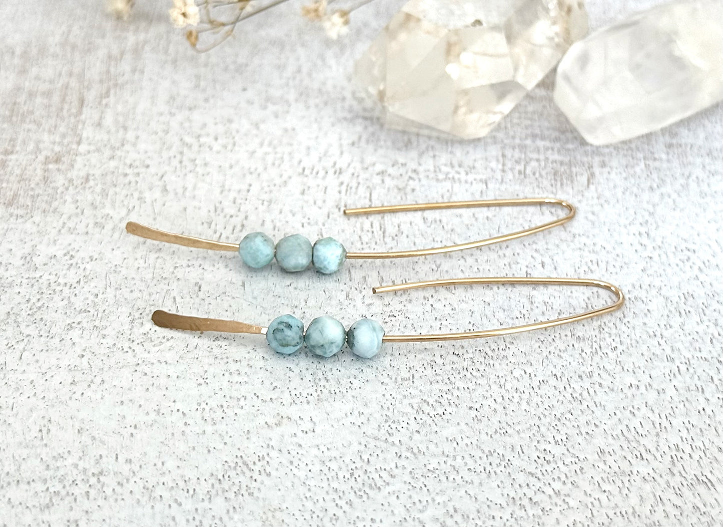 Larimar Gold filled Earrings