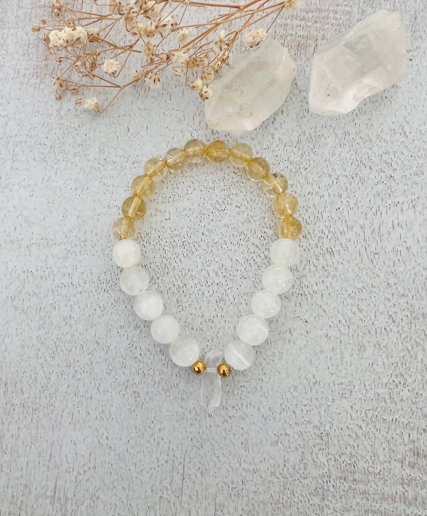 Citrine and Selenite bracelet