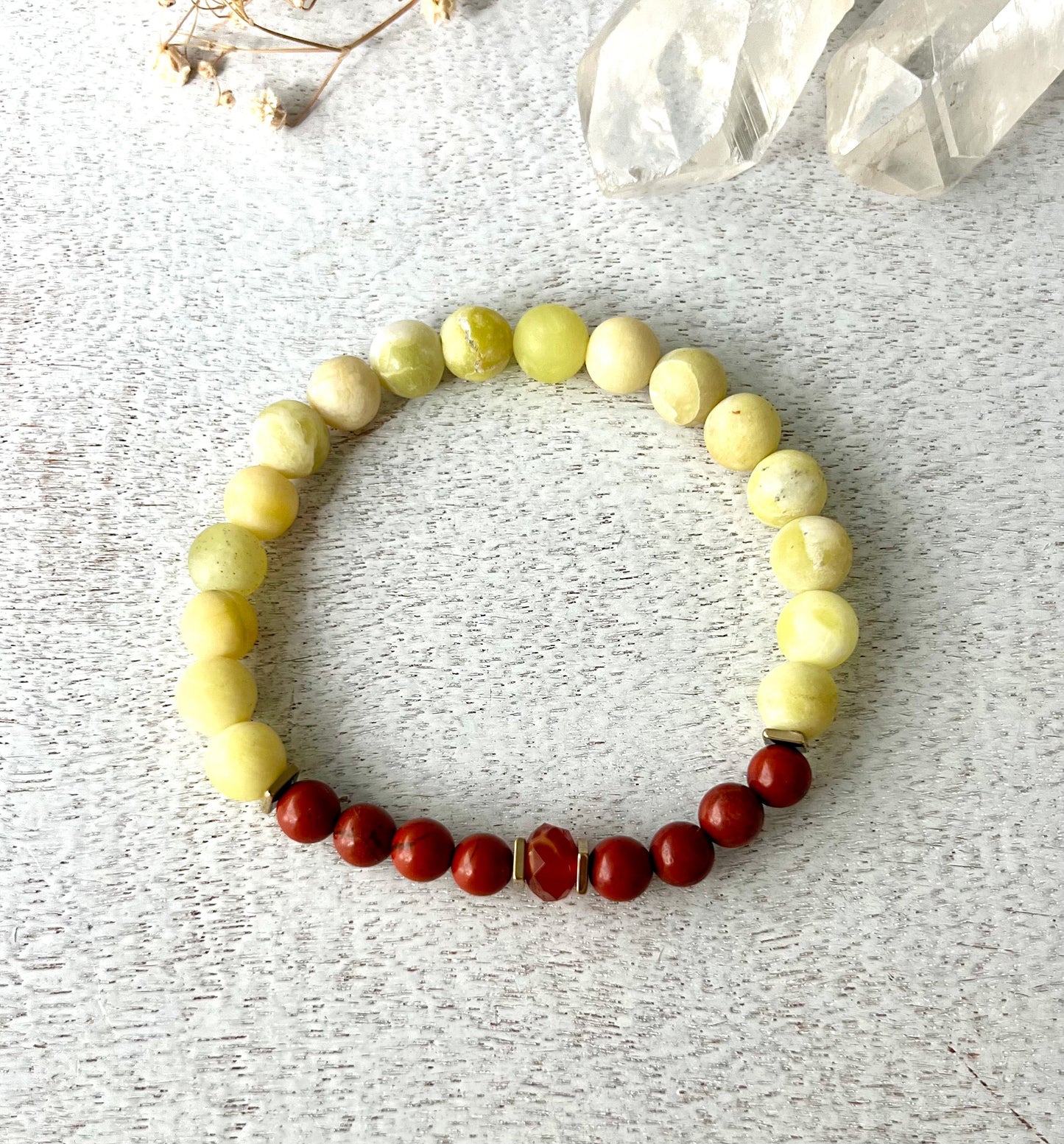 Kundalini Seprentine and Red Jasper bracelet