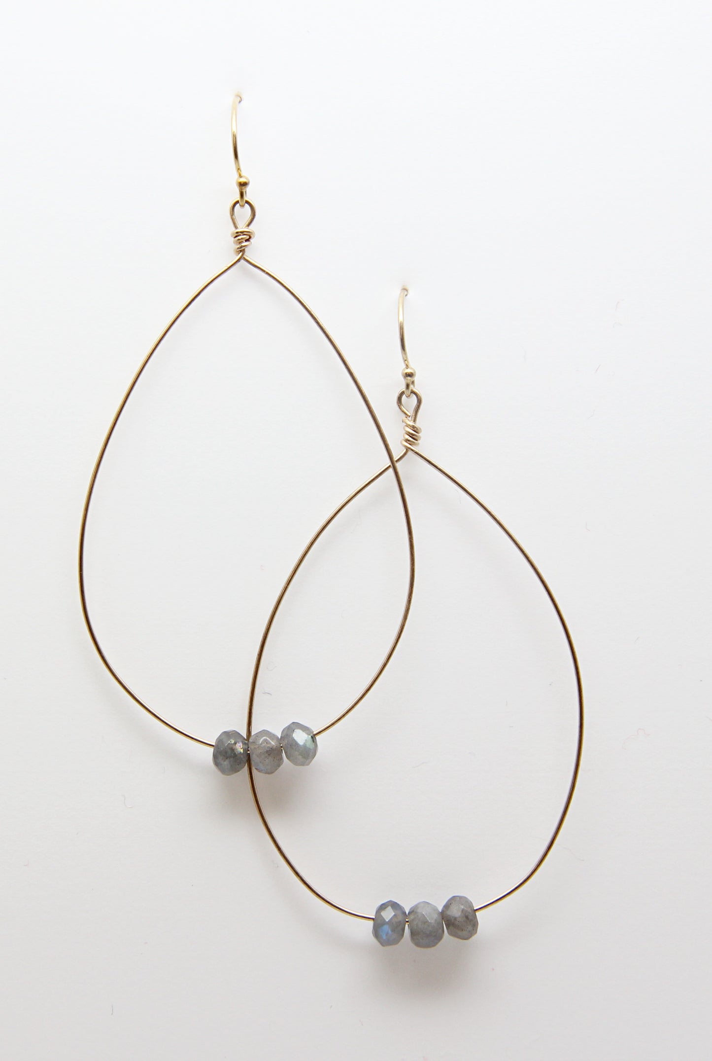 Gold Labradorite Earrings