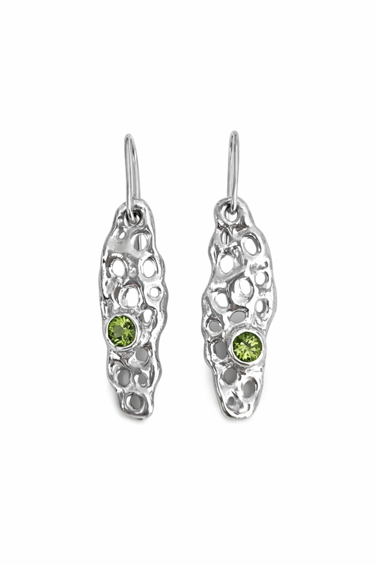 Sterling silver peridot earrings