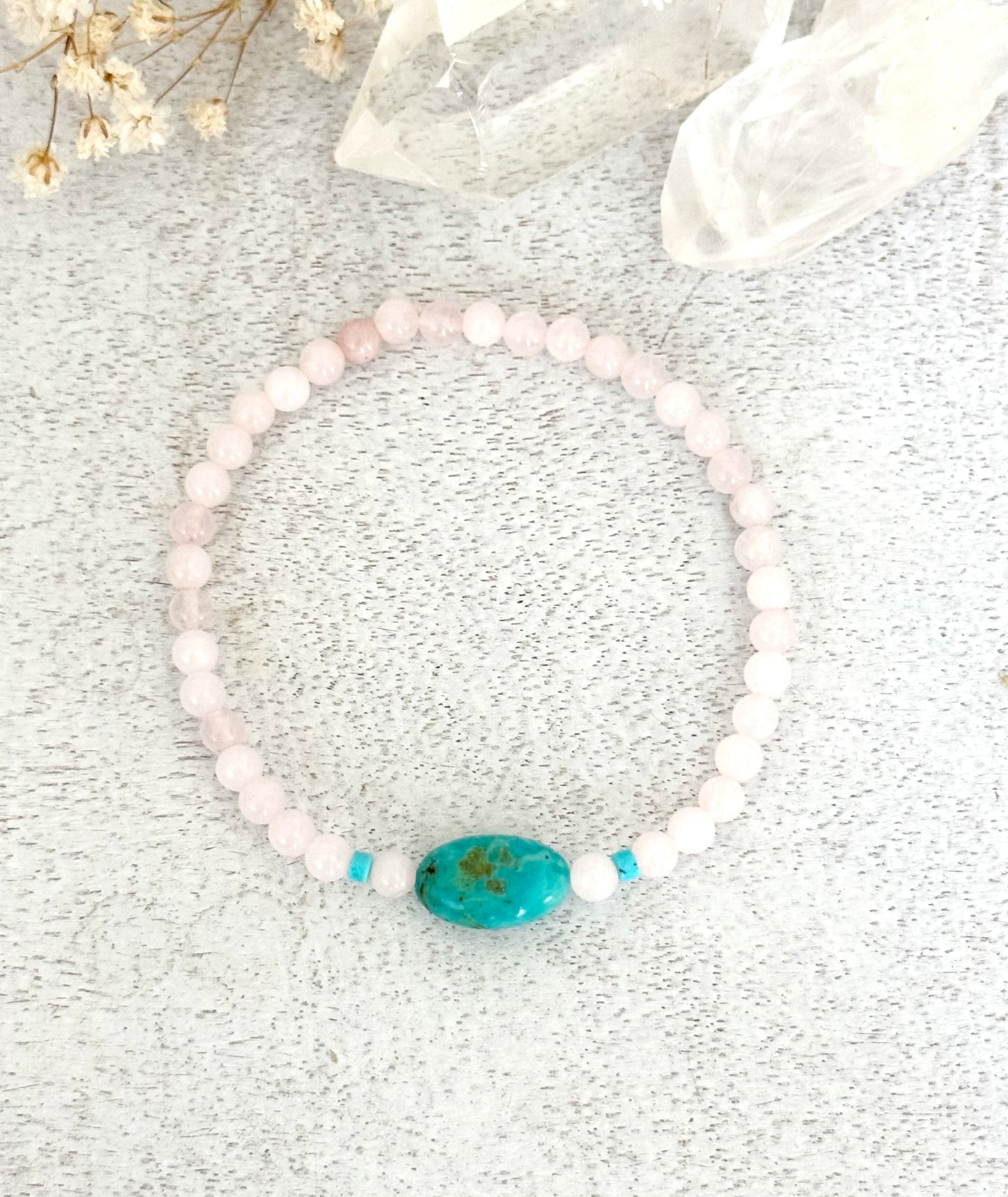 Turquoise and Rose Quartz Bracelet