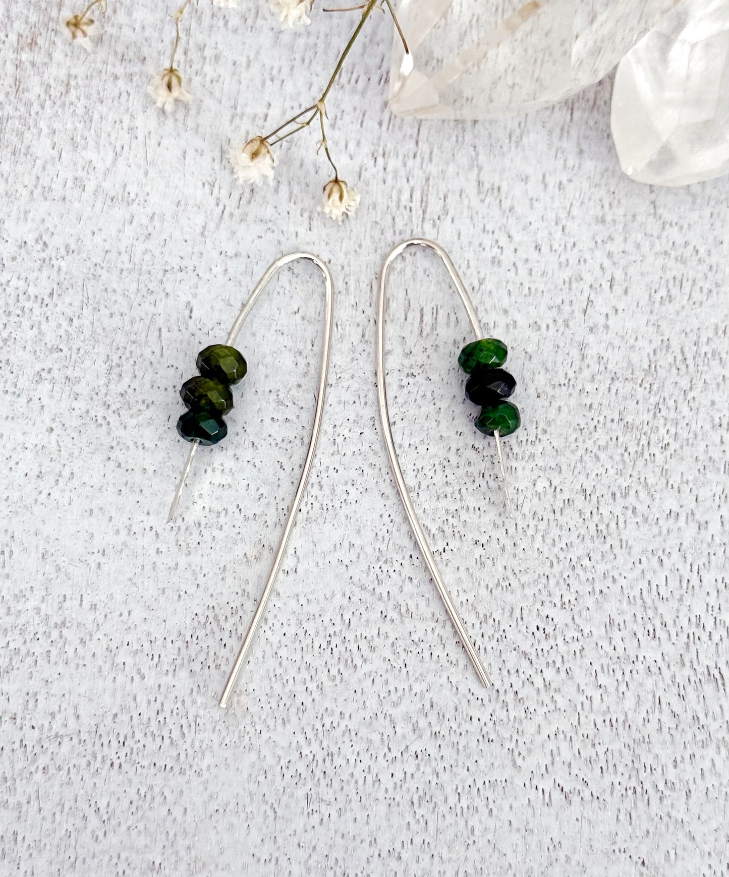 Emerald Sterling Silver Earrings