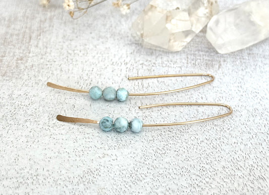 Larimar Gold filled Earrings