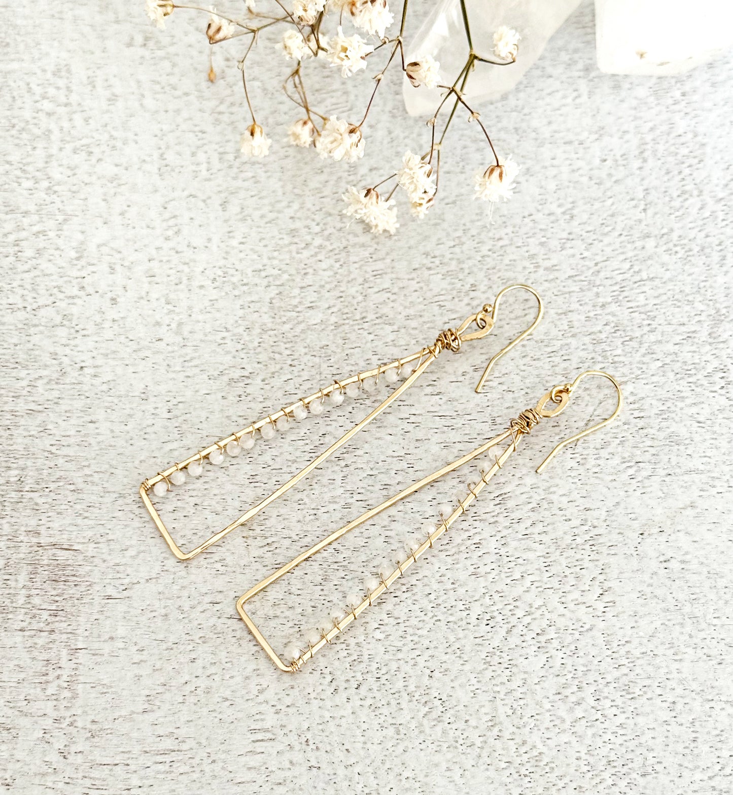 Gold  Moonstone Earrings