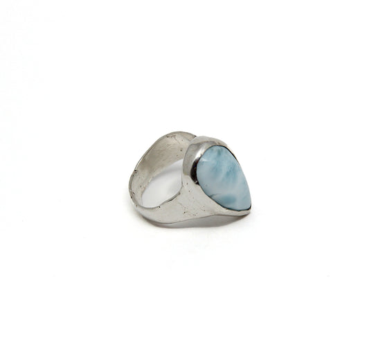 Sterling silver Teardrop Larimar ring