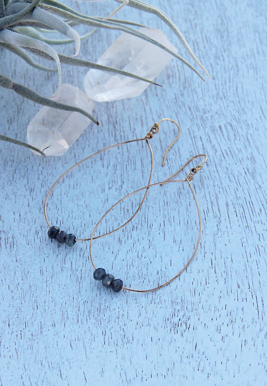 Gold Labradorite Earrings